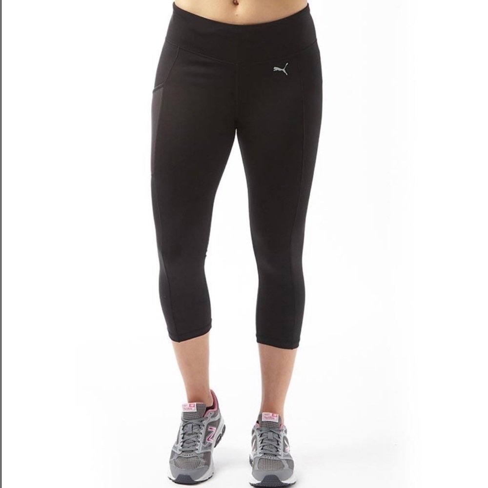 Puma Capri Active Leggings Mesh Panel  Black